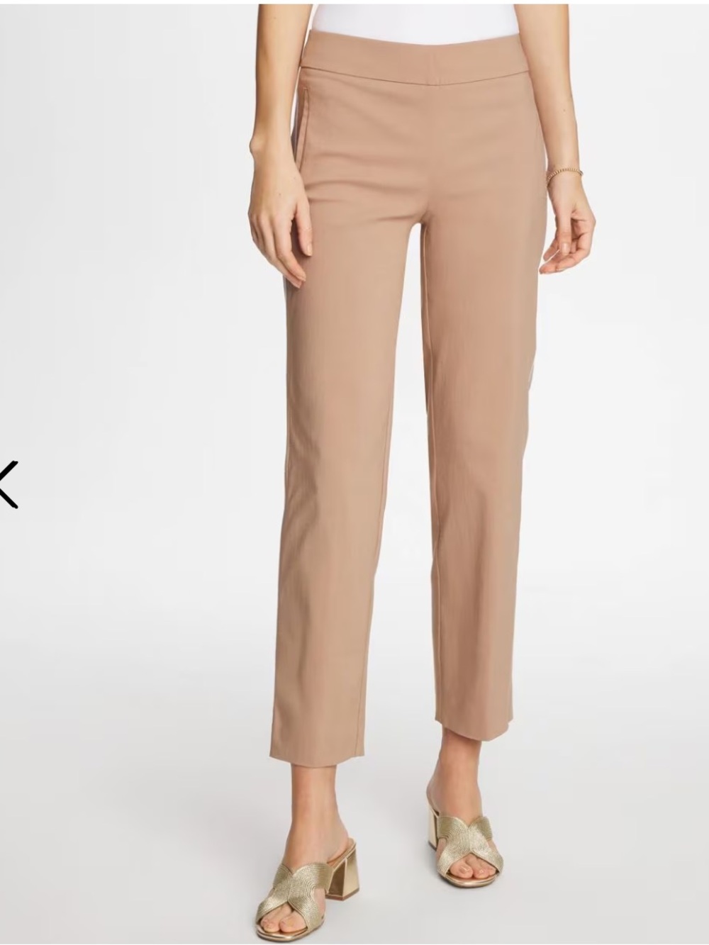CHICOS Tan Pullon Crop Length Ankle Pants Size 2 NWOT